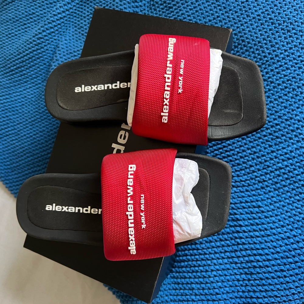 Red Alexander Wang Pool Slides - image 2